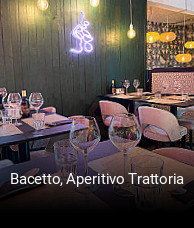 Bacetto, Aperitivo Trattoria réservation de table