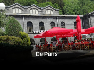 De Paris réservation de table