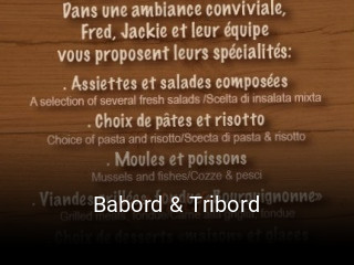 Réserver une table chez Babord & Tribord maintenant