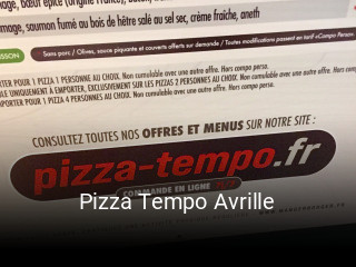 Pizza Tempo Avrille réservation en ligne