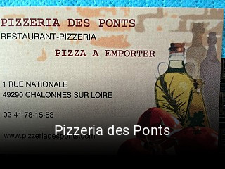 Pizzeria des Ponts réservation en ligne