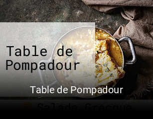 Table de Pompadour réservation en ligne